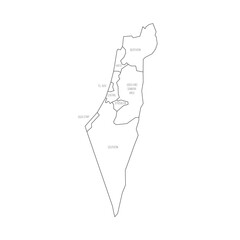 Sticker - Israel political map of administrative divisions