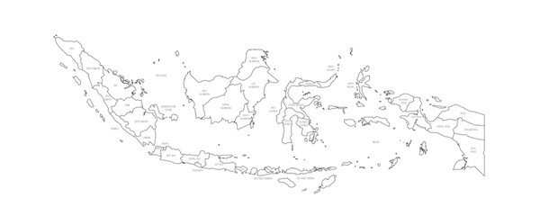 Wall Mural - Indonesia political map of administrative divisions