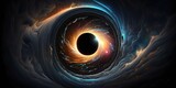 Fototapeta Perspektywa 3d - entre of a black hole in space full of stars