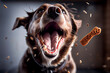 Hund versucht, ein Leckerli in der Luft zu fangen - Generative Ai