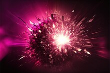  A Purple And Pink Explosion Of Light And Shapes On A Black Background With A Black Background And A Black Background With A Pink And White Explosion Of Light.  Generative Ai