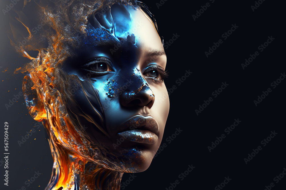 Intense Rage Face Girls face of intense pain and inner rage escaping and burning through ...