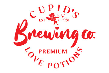 Wall Mural - Cupid brewing co svg, Cupid's brewing co svg, Cupid's Brewing company svg, Cupid svg, Valentine svg, Retro valentine svg, valentine's day svg  Cupids brewing co svg