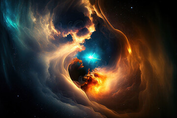 Wall Mural - space background. galaxy and nebula in night sky with bright stars. abstract cosmic background. crea