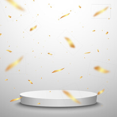 Canvas Print - Confetti with award podium. Winner vector background. with confetti.