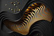 Gold and black patterns luxury background. AI