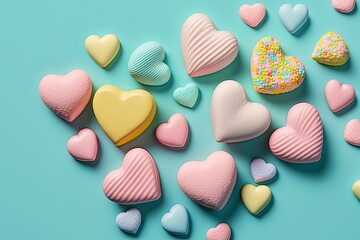 Pastel Chocolate Candy Hearts, Valentine's Day and Easter, Springtime 