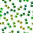 © Tetiana - Cartoon animals seamless footprints dig and cat and polka dots and hearts pattern for wrapping paper and kids