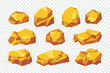 © saint_antonio - Rock and stones set. Different shape gold boulder collection. vector illustration