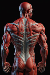 human anatomy muscular skeleton bone structure for medical purposes and education, detailed muscles 