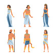 © topvectors - Egyptian Man and Woman Character Wearing Authentic Garment and Necklace Vector Set