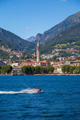 Wall Mural - View of the church of Lecco city in the southeastern shore of Lake Como, in northern Italy.