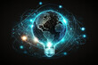 © Saulo Studio - Light bulb Global Internet connection. Business global internet connection application technology and digital marketing, Financial and banking, Digital link tech, big data,  bulb, light, energy, lamp,