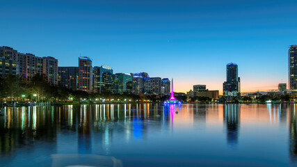 Wall Mural - Night view of Orlando city, Florida, USA