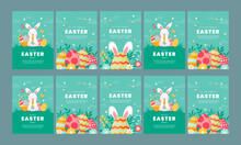 Happy Celebration Easter Day Media Social Stories Flat Design
