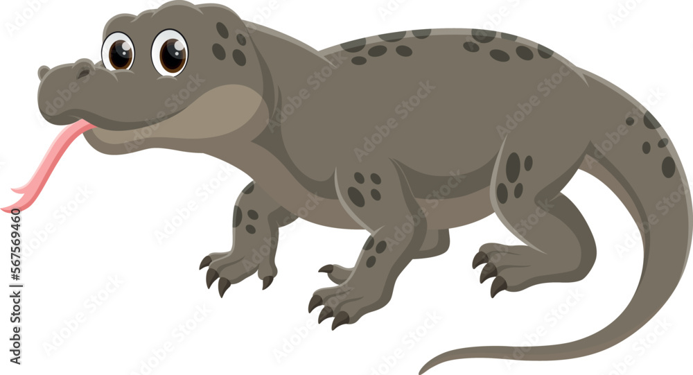 Cartoon komodo dragon isolated on white background Stock Vector | Adobe ...