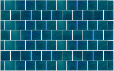 Wall Mural - Blue ceramic tile background. Old vintage ceramic tiles in blue to decorate the kitchen or bathroom