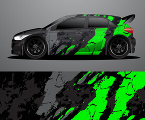 Wall Mural - car wrap vector designs with abstract grunge background for vehicle branding