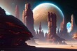scifi spacescape towm ceres colony illustration