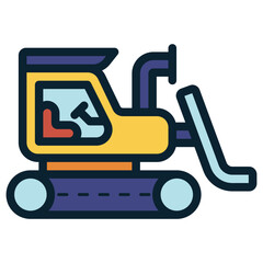 Sticker - bulldozer heavy vehicle illustration