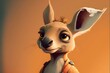 cute kangaroo character created using AI Generative Technology