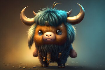 cute yak character created using AI Generative Technology