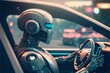 © Tomasz Bidermann - Humanoid robot as a driver driving a car. A futuristic concept of the near future when more and more activities will be performed by robots instead of people, AI generated