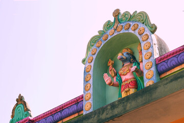 Varaha, an avatar of Vishnu, on the roof of a temple in India.