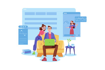 Wall Mural - People Watching Online Analytics