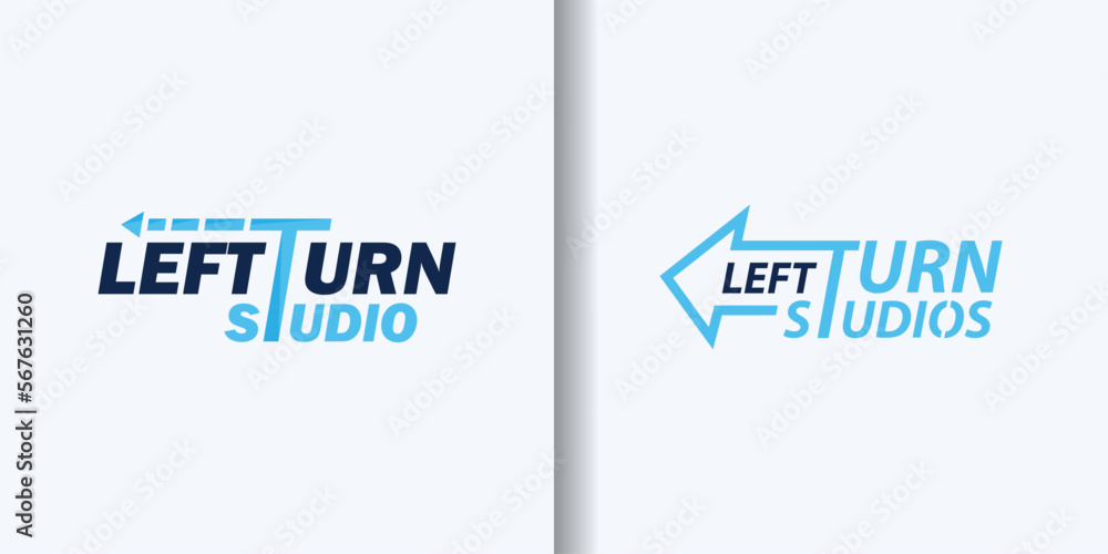 simple logo turn left to studio Stock Vector | Adobe Stock