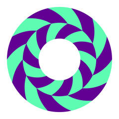 Wall Mural - turquoise purple spin spiral illusion design pattern vector illustration