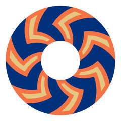 Wall Mural - orange blue spin spiral illusion design pattern vector illustration