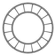 Film Reel Round Frame Vector Illustration