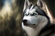 portrait of a siberian husky dog, generative ai