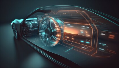 Leinwandbilder - Futuristic user interface. HUD UI. Abstract virtual graphic touch user interface. AI
