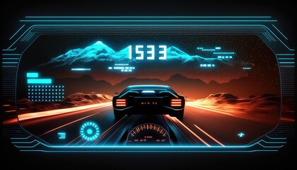 Leinwandbilder - Futuristic user interface. HUD UI. Abstract virtual graphic touch user interface. AI