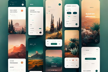 modern user interface design. conceptual mobile phone screen mock-up for application interface. colo