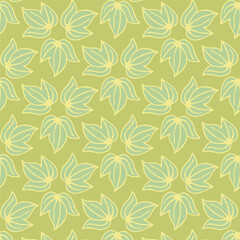 Naklejka na meble Yellow background with geometric flowers. Decorative seamless pattern for wrapping paper, wallpaper, textile, greeting cards and invitations.