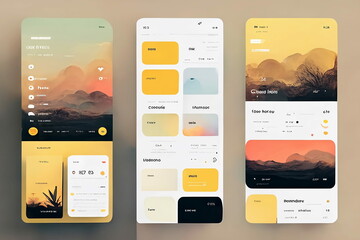 modern light user interface design template. conceptual mobile phone screen mock-up for application 