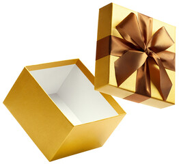 Wall Mural - Gold open gift box