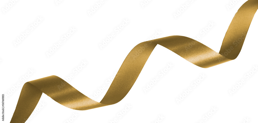 Foto de Stock golden color ribbon on transparent background, PNG image ...