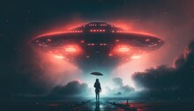 Ufo In The Sky Made With Generative Ai