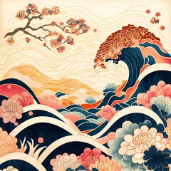 japanese art pattern Illustration