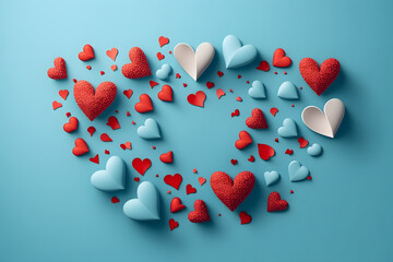 Wall Mural - hearts, love, valentine's day, 3d render