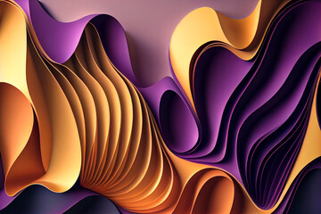 Wall Mural - Abstract Paper Waves