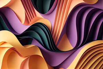 Wall Mural - Abstract Paper Waves