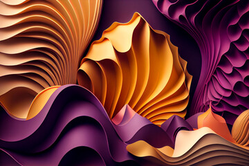 Wall Mural - Abstract Paper Waves