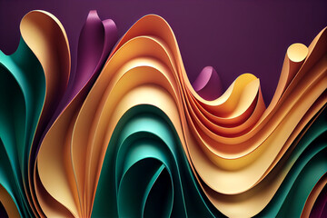 Wall Mural - Abstract Paper Waves