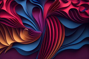 Wall Mural - Abstract Paper Waves