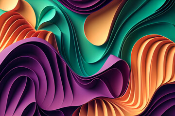 Wall Mural - Abstract Paper Waves